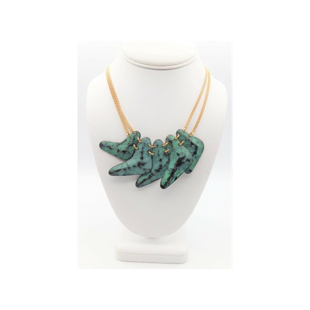 Charming Charlie Verdigris Patina Necklace Tribal